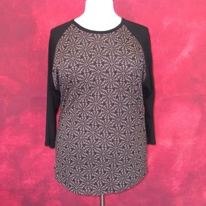 LulaRoe Randy Black Geo Print Top 3XL